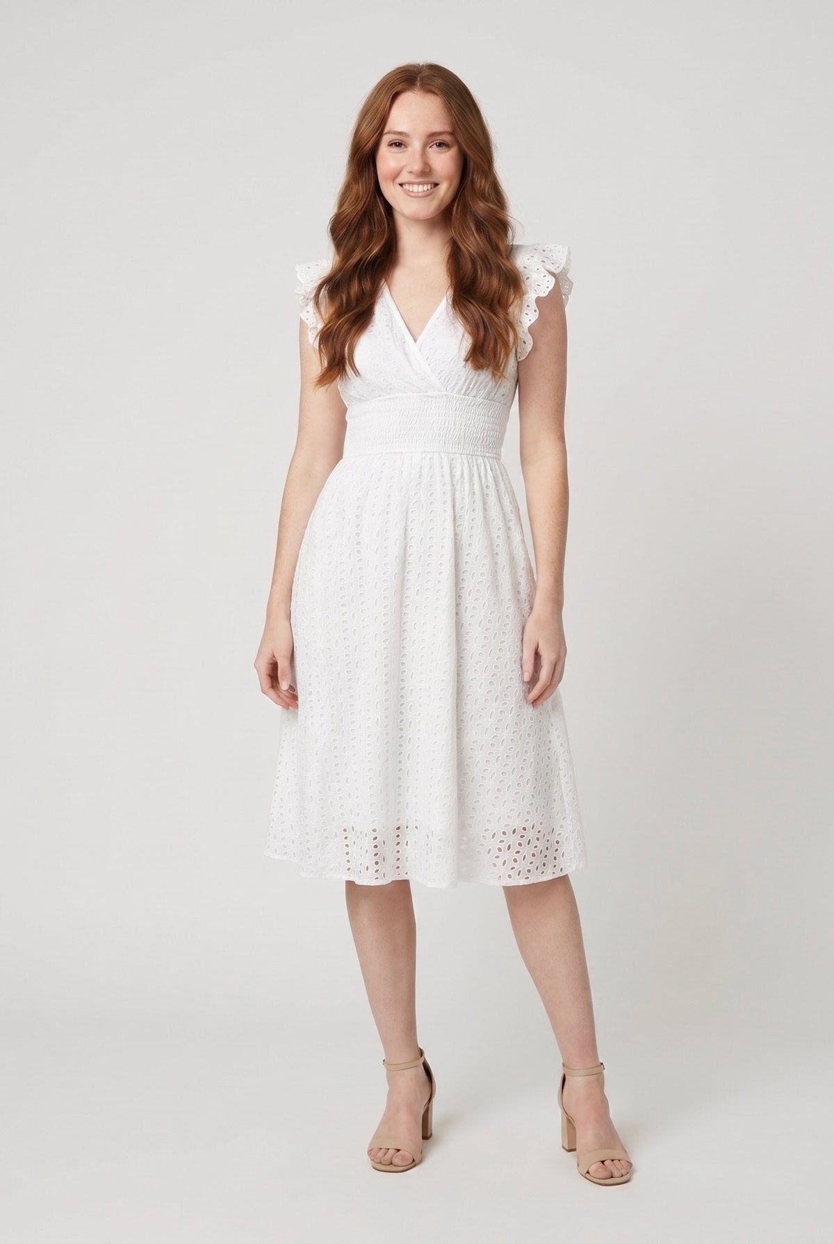 Pavia Flutter Sleeve Dress | Lightweight Summer Wedding Guest Dresses 0