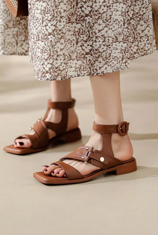 Pavla Leather Sandal | Genuine Leather, Adjustable Ankle Strap 4