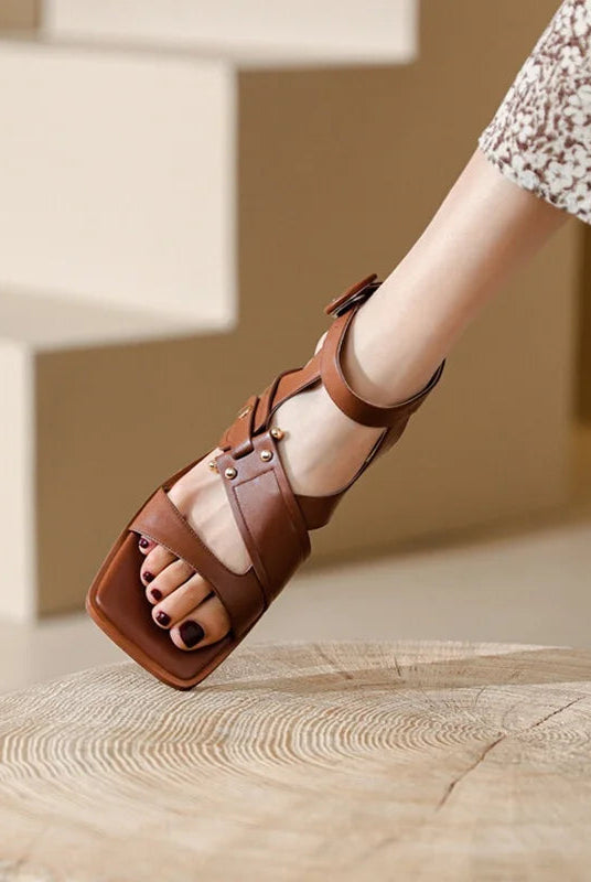 Pavla Leather Sandal | Genuine Leather, Adjustable Ankle Strap 5