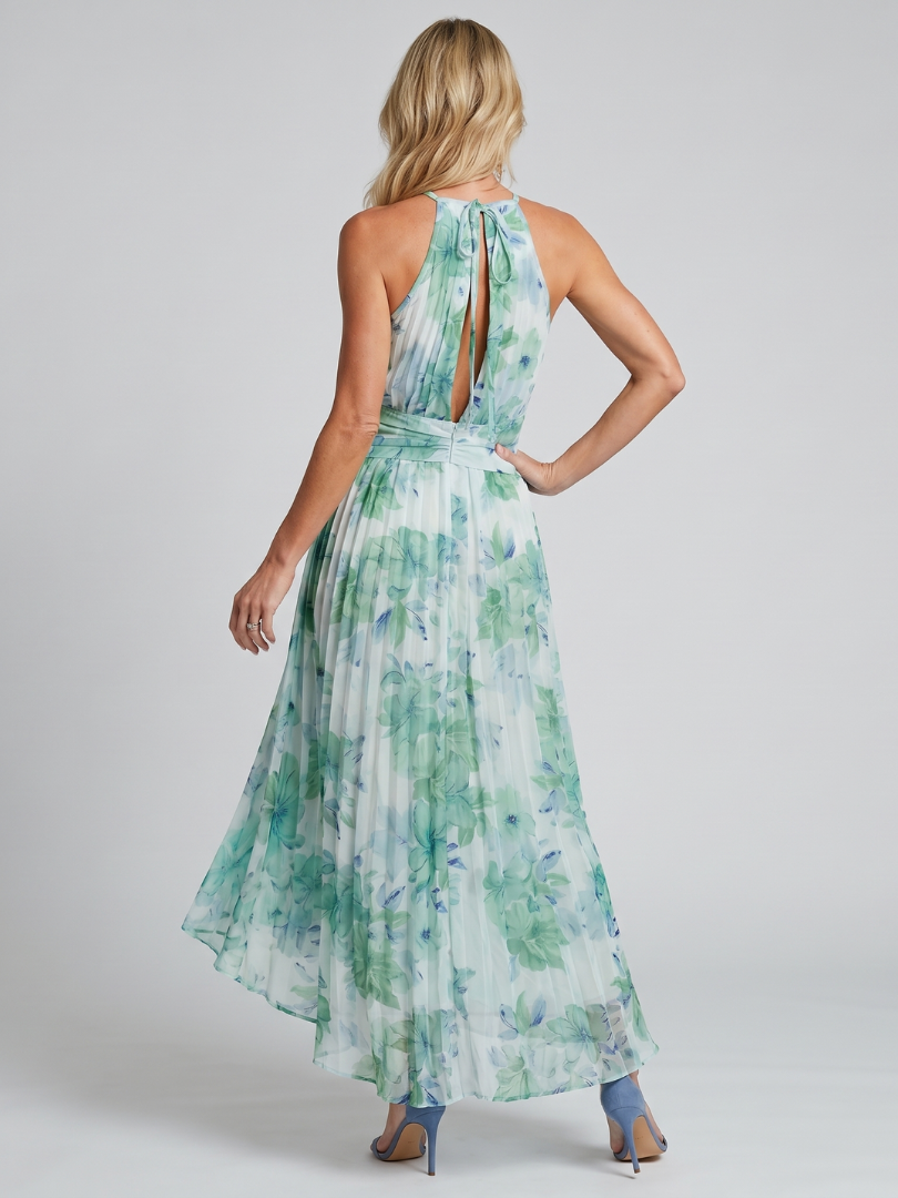 Poppy Women's Dress | Lightweight Floral Midi, Halter Neckline 3