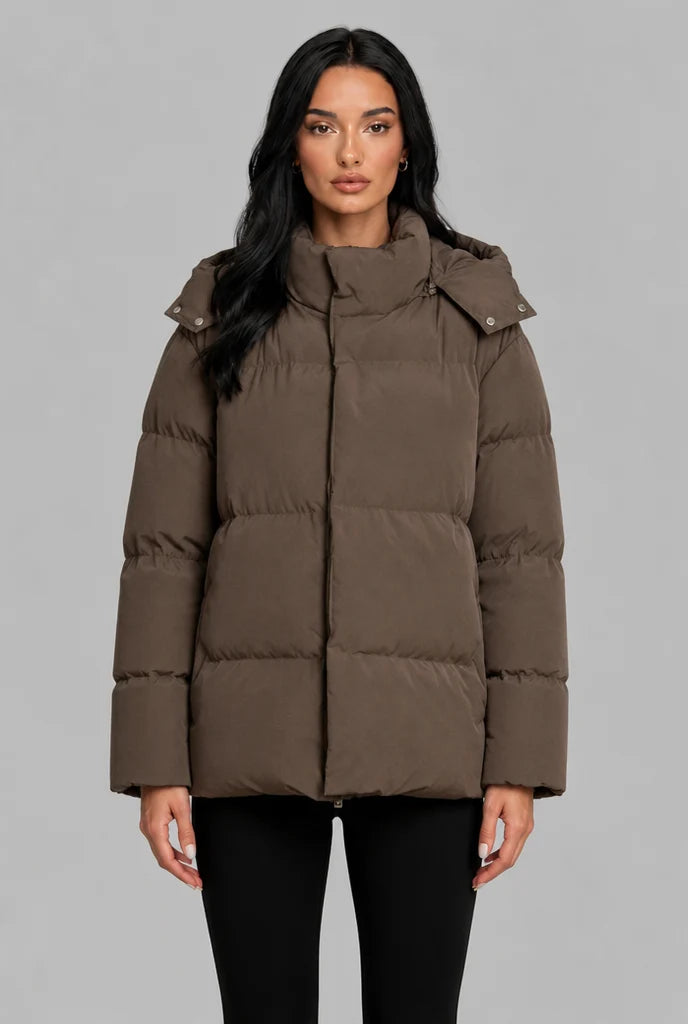 Puffer Jacket with Snap Hood 0