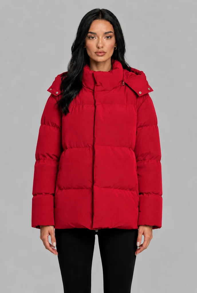 Puffer Jacket with Snap Hood 10