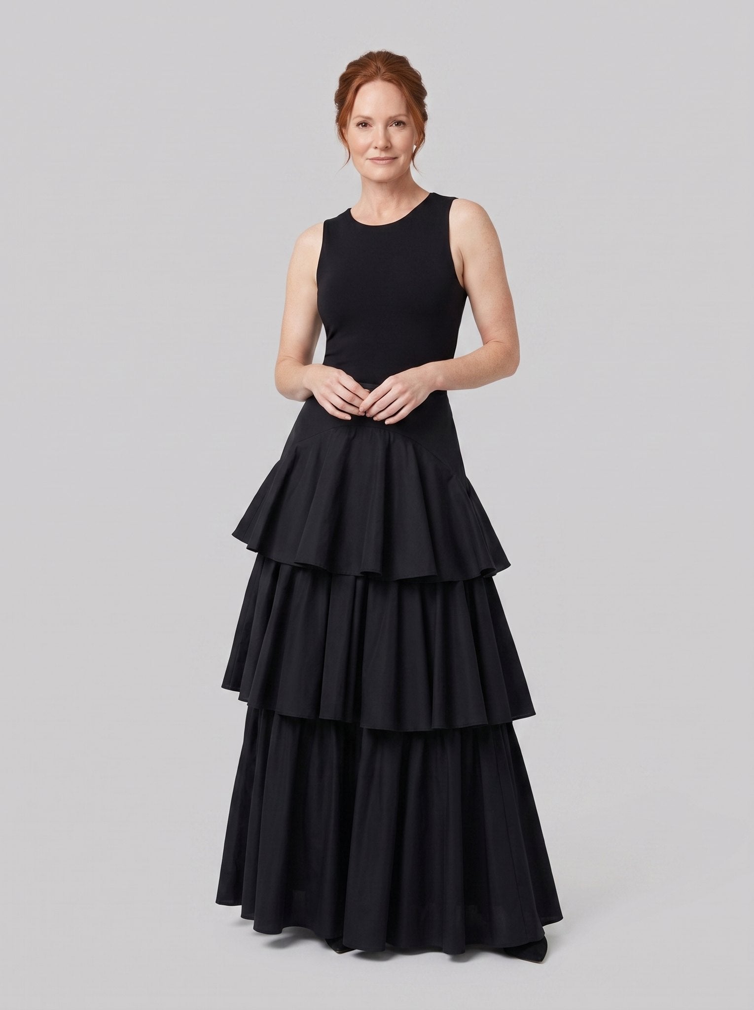 Rielle Maxi Skirt | Pleated Tiered, Lined Design, Elastic Panels 0