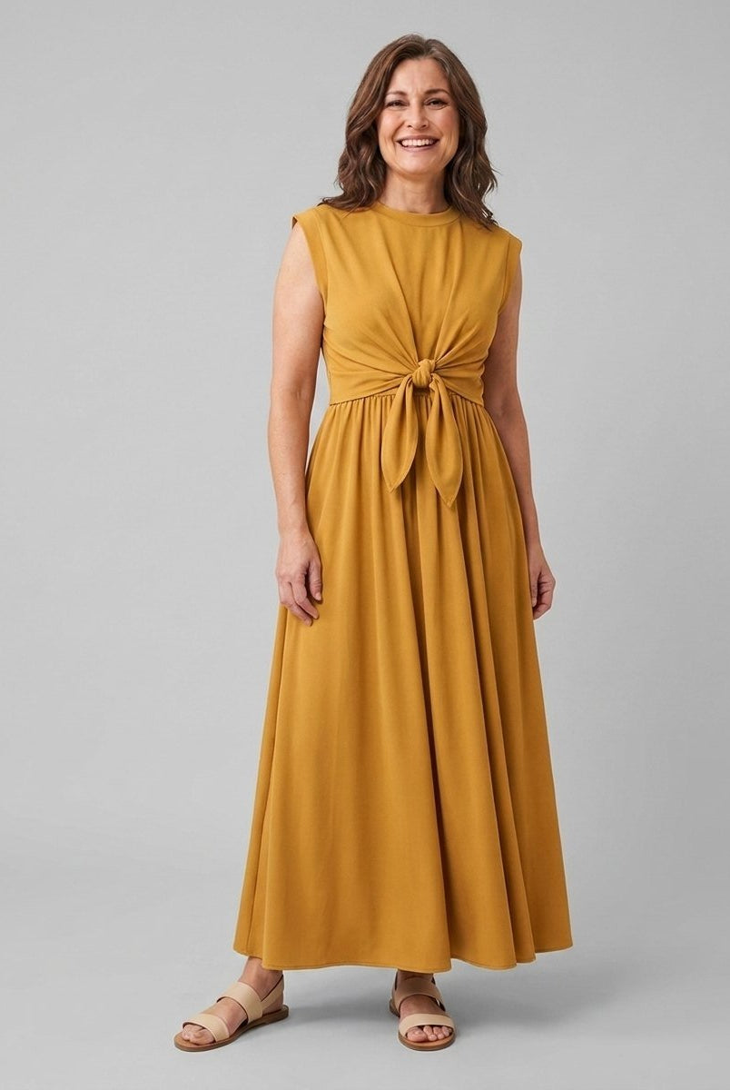 Rina Maxi Dress | Sleeveless, Soft Fabric, Tie-Up Neckline, Summer Dresses for Women 0