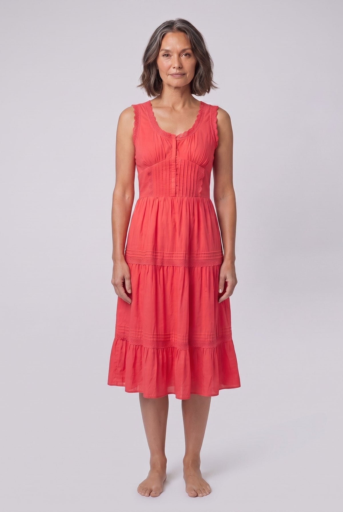 Rosa Midi Dress | Sleeveless Corset-Effect, Embroidered for Weddings and Cocktail Parties 0