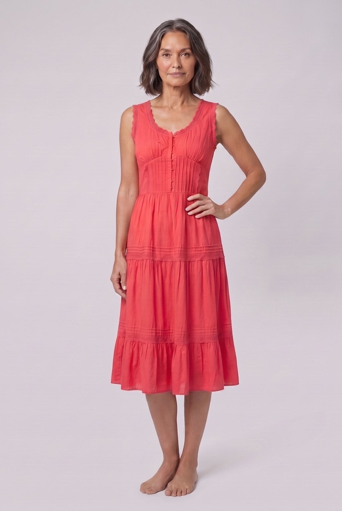 Rosa Midi Dress | Sleeveless Corset-Effect, Embroidered for Weddings and Cocktail Parties 1