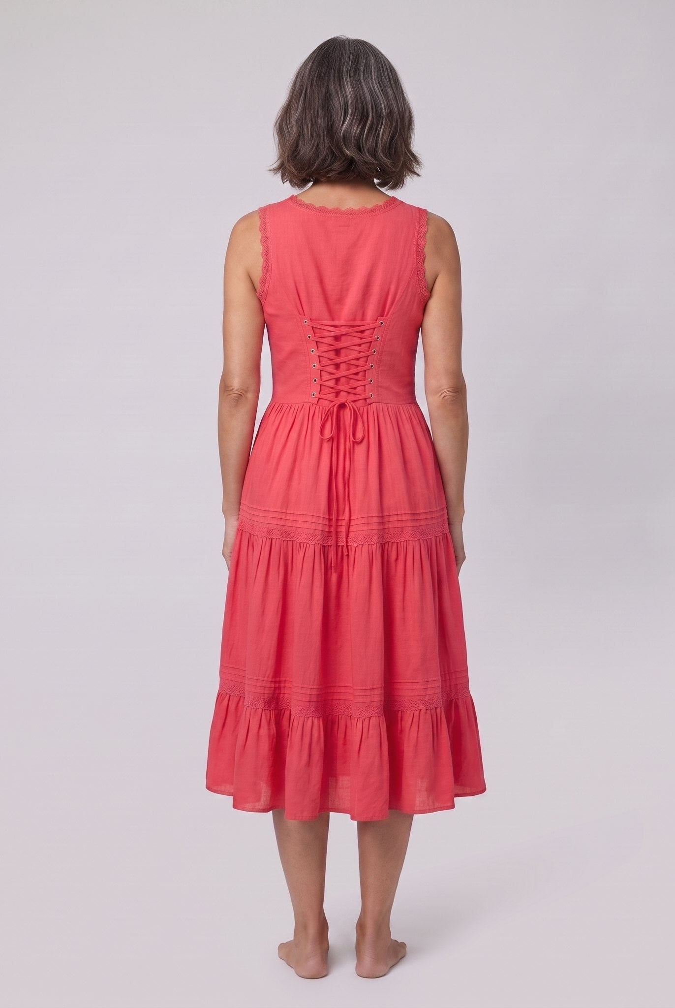Rosa Midi Dress | Sleeveless Corset-Effect, Embroidered for Weddings and Cocktail Parties 3