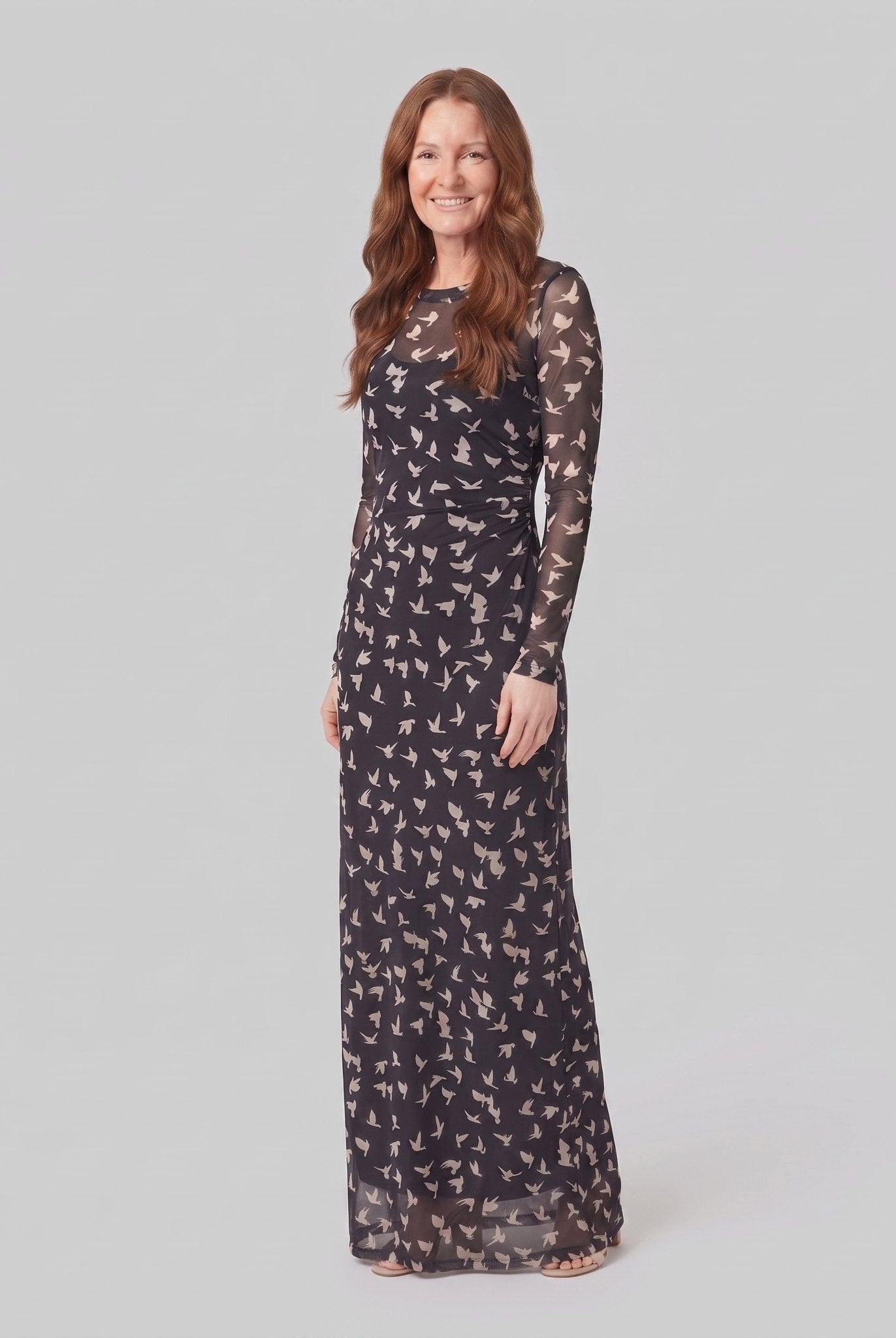 Sable Black Dress | Lightweight Mesh, Long Sleeve, Relaxed Fit 1