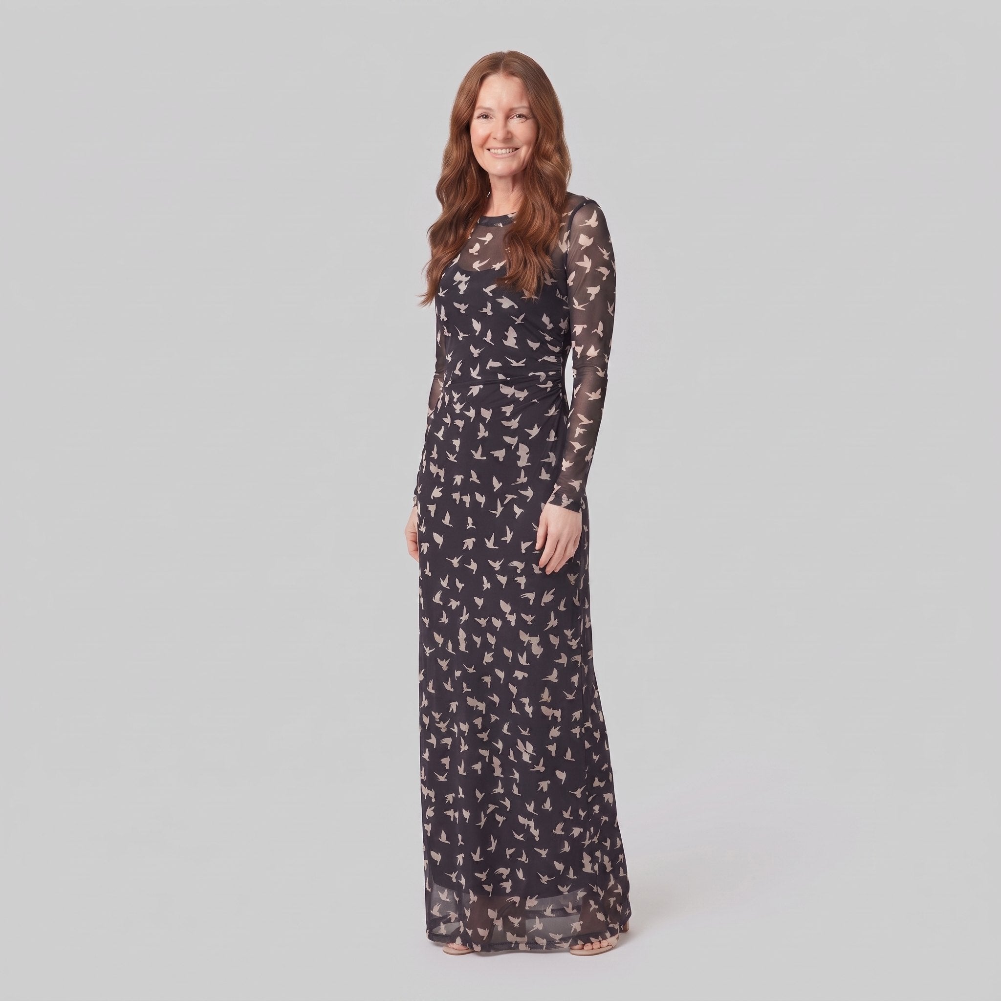 Sable Black Dress | Lightweight Mesh, Long Sleeve, Relaxed Fit 1