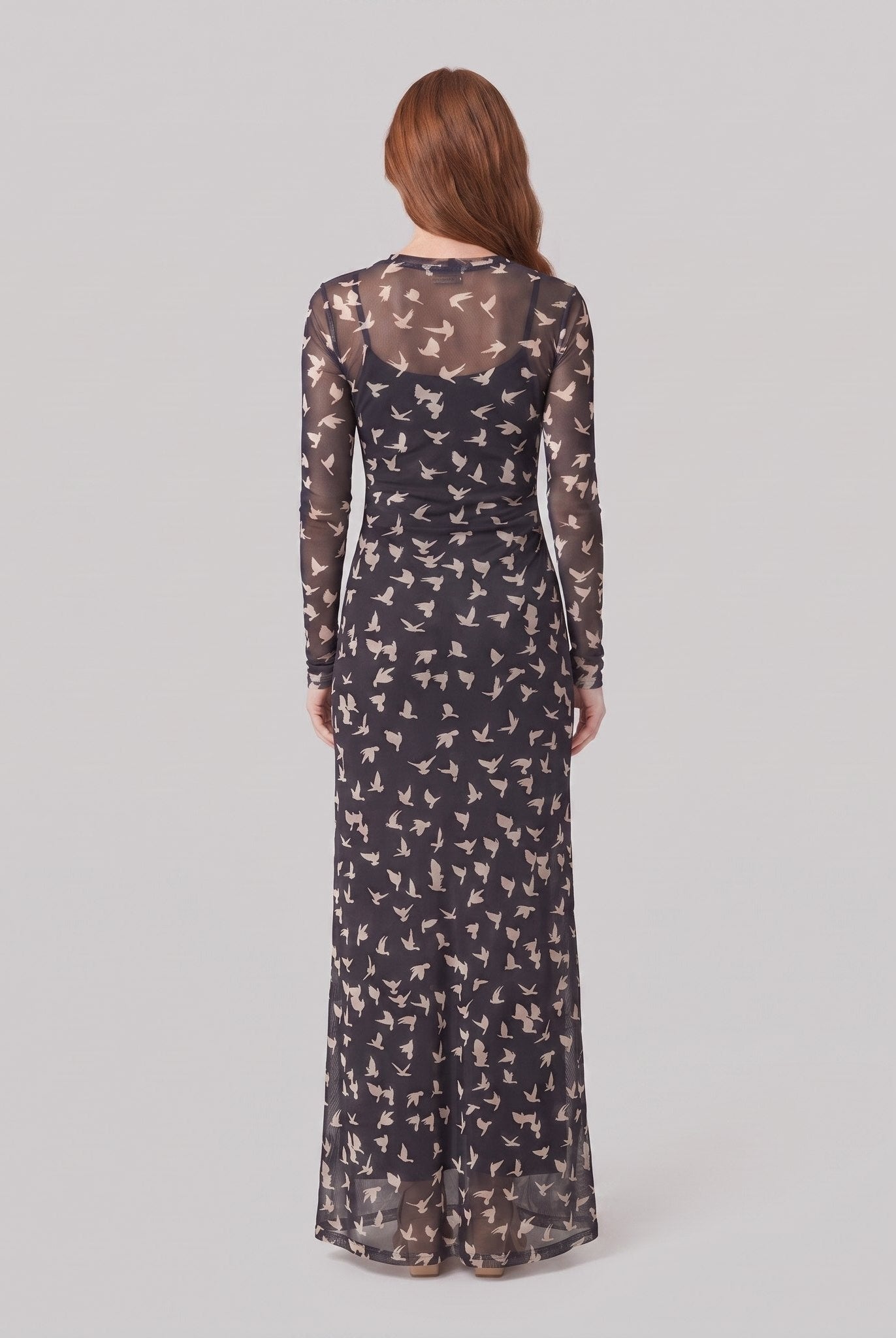 Sable Black Dress | Lightweight Mesh, Long Sleeve, Relaxed Fit 3