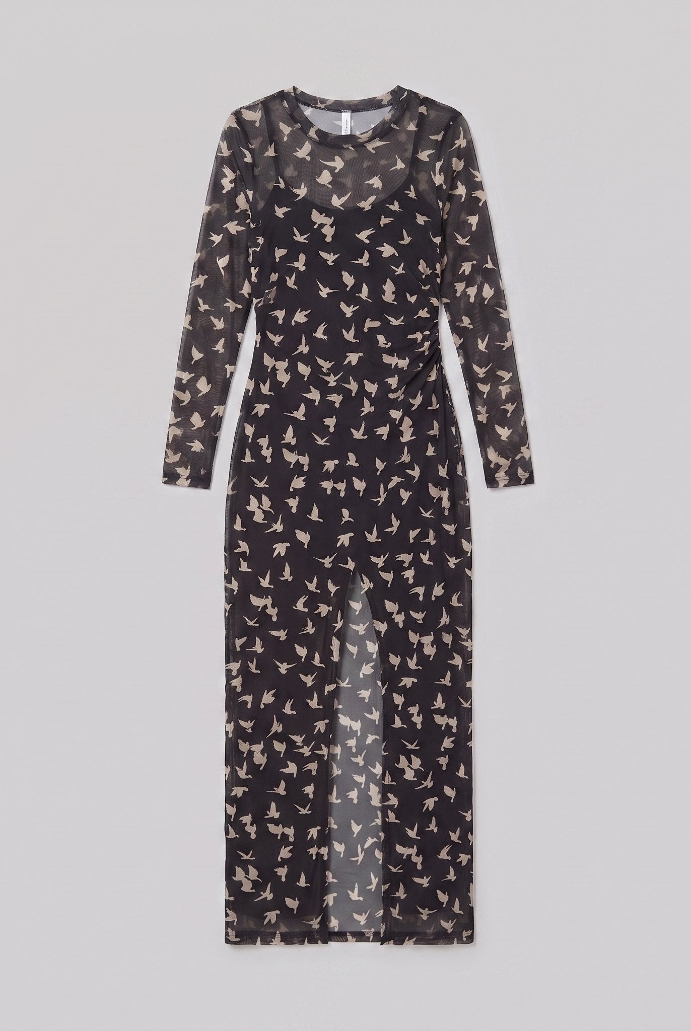 Sable Black Dress | Lightweight Mesh, Long Sleeve, Relaxed Fit 4