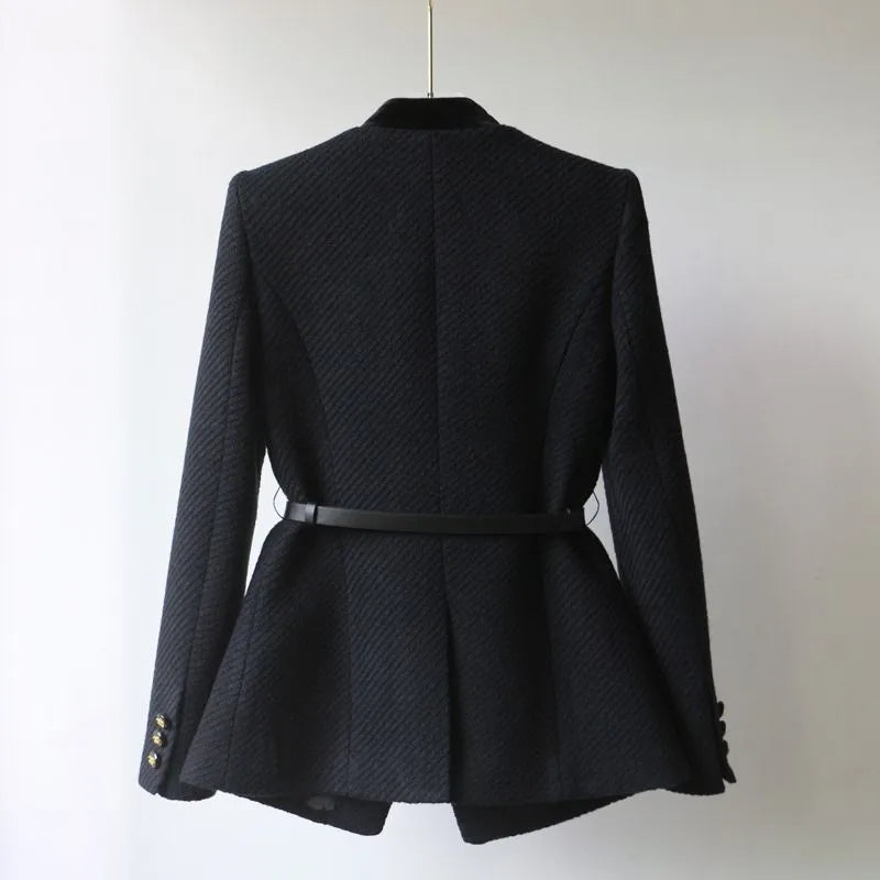Sansa Woolen Office Jacket — Elegant Mid-Length Blazer for Women 3