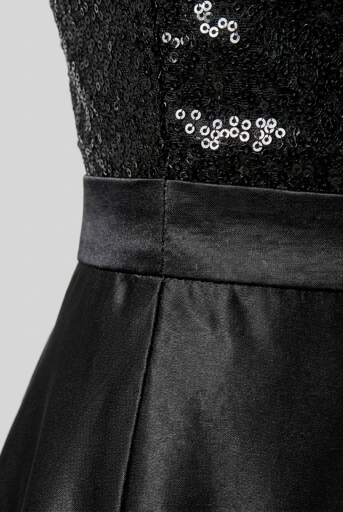 Serena Maxi Dress | Long Sleeve, Sequin Spliced, Floor-Length 4