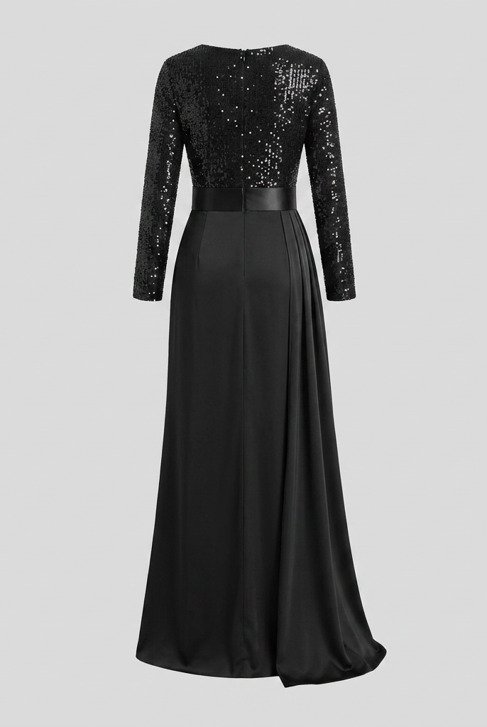 Serena Maxi Dress | Long Sleeve, Sequin Spliced, Floor-Length 6