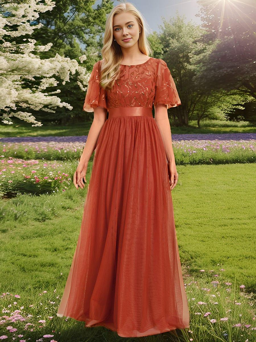 Serena Maxi Dress | Sequin Bodice, Tulle Skirt, Plus Size Available, Short Sleeves 11