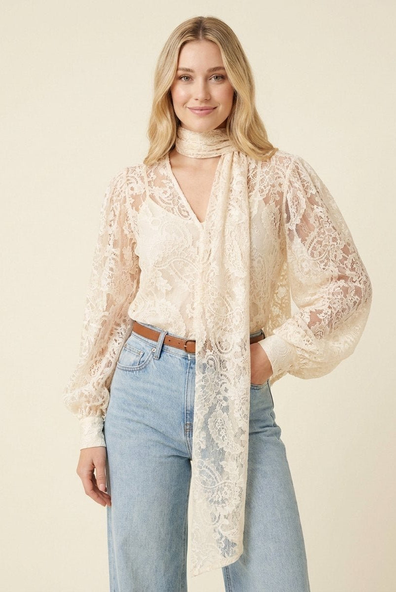 Sierra Lace Shirt | Women's Long Sleeve V Neck, Loose Fit 0