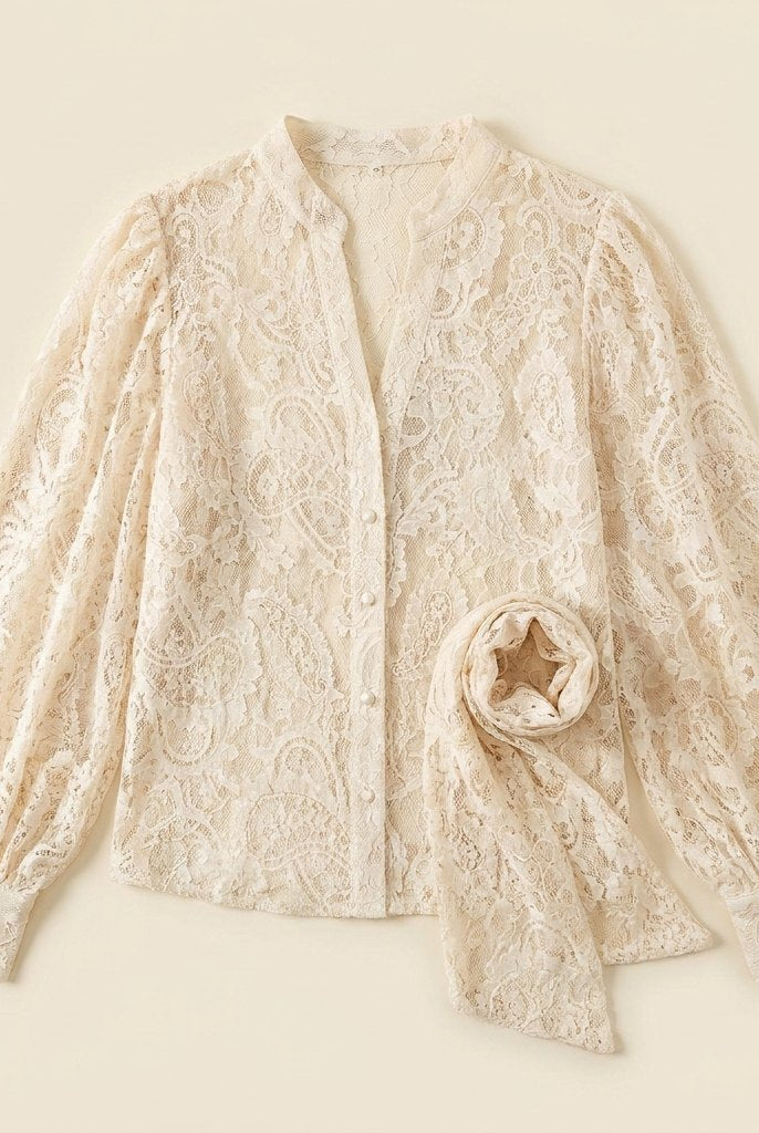 Sierra Lace Shirt | Women's Long Sleeve V Neck, Loose Fit 3
