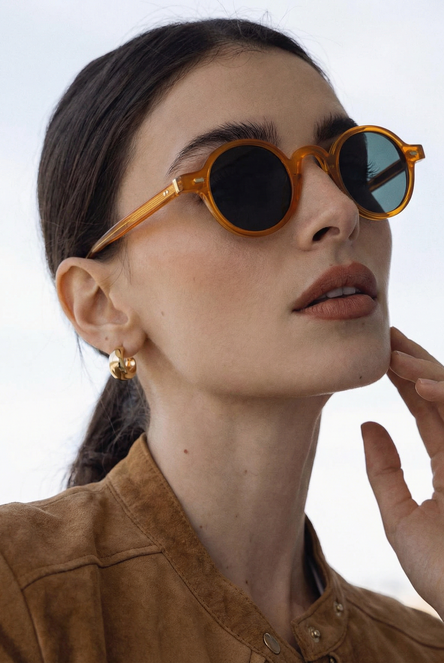 Sierra Santa Cruz Sunglasses | Translucent Amber Frame, Lightweight Design 2