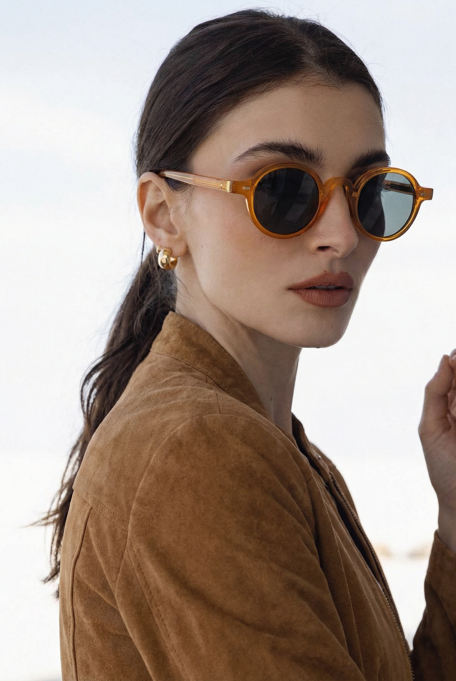 Sierra Santa Cruz Sunglasses | Translucent Amber Frame, Lightweight Design 4