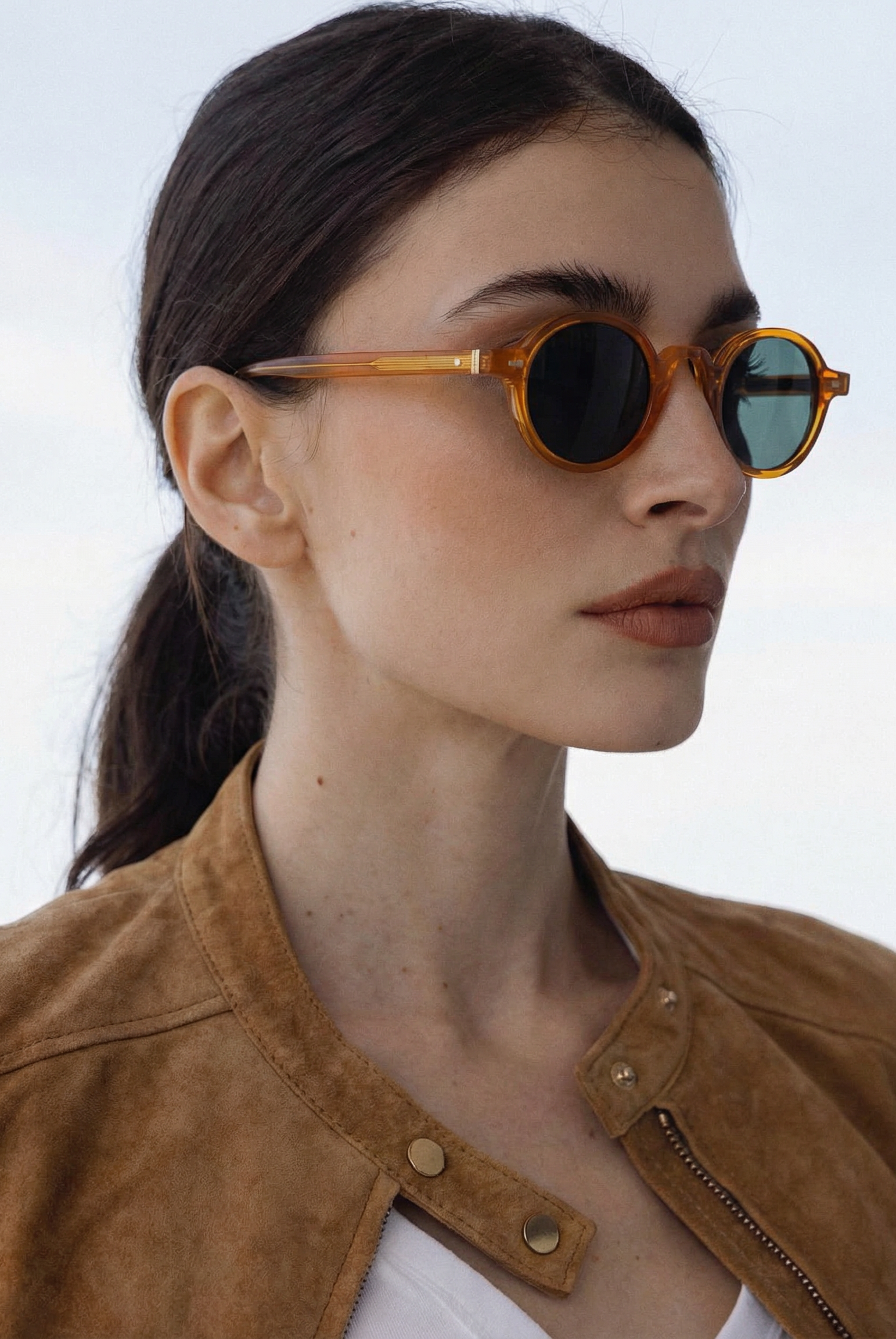 Sierra Santa Cruz Sunglasses | Translucent Amber Frame, Lightweight Design 5