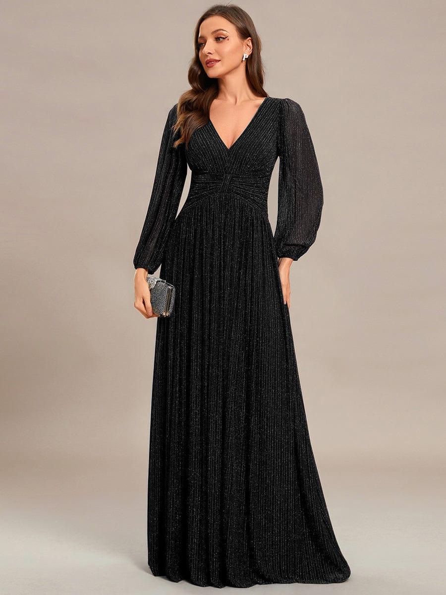 Sierra Sequin Gown | Empire Waist, Lantern Sleeve, Formal Dress for Wedding Guests 0