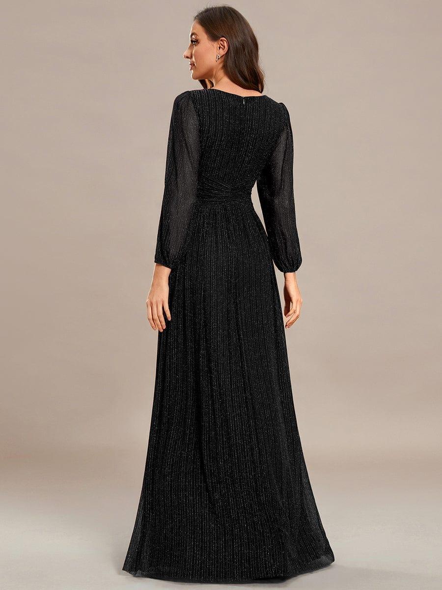 Sierra Sequin Gown | Empire Waist, Lantern Sleeve, Formal Dress for Wedding Guests 1