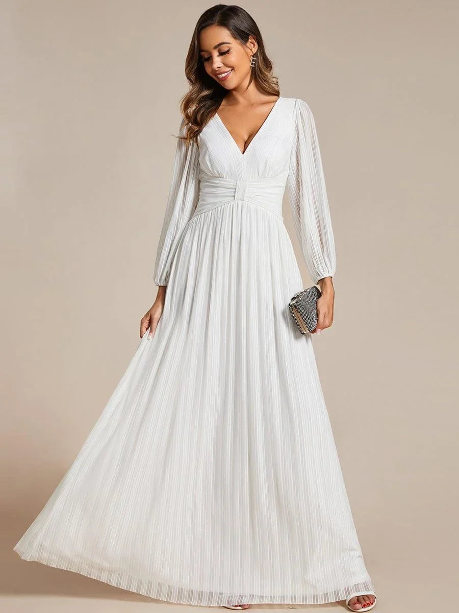Sierra Sequin Gown | Empire Waist, Lantern Sleeve, Formal Dress for Wedding Guests 11