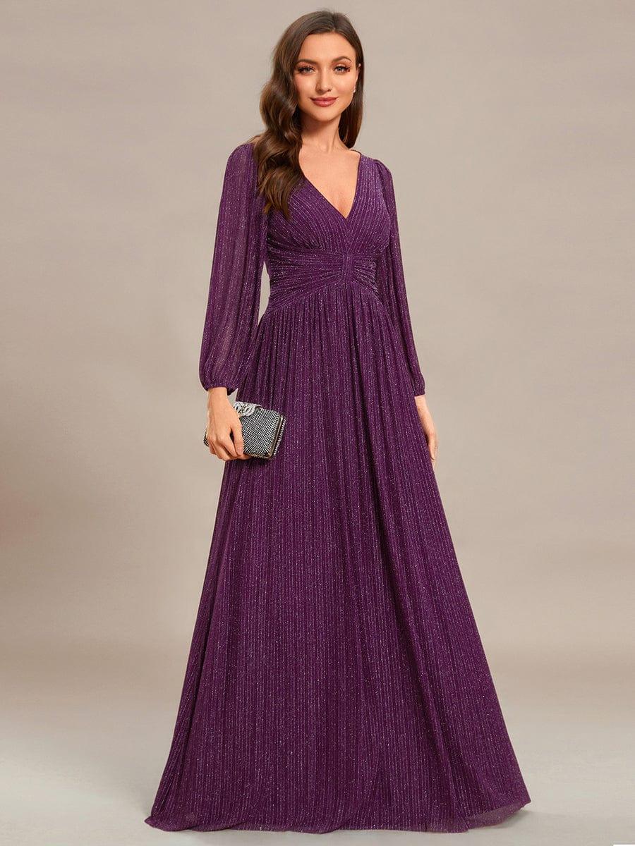 Sierra Sequin Gown | Empire Waist, Lantern Sleeve, Formal Dress for Wedding Guests 17