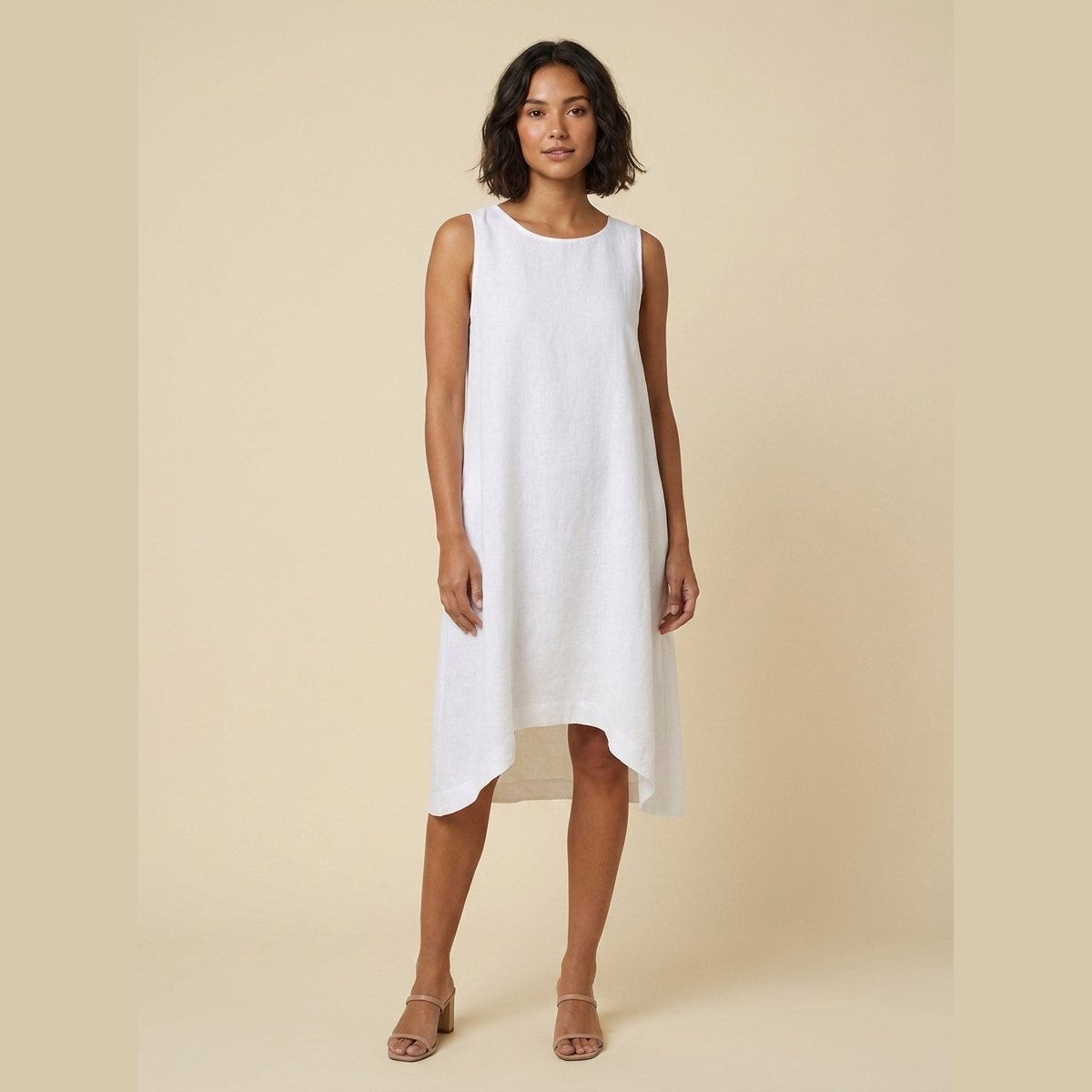 Talia Maxi Dress | Lightweight Linen, Asymmetrical Hem, Relaxed Fit 0