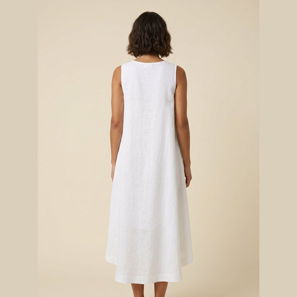 Talia Maxi Dress | Lightweight Linen, Asymmetrical Hem, Relaxed Fit 2