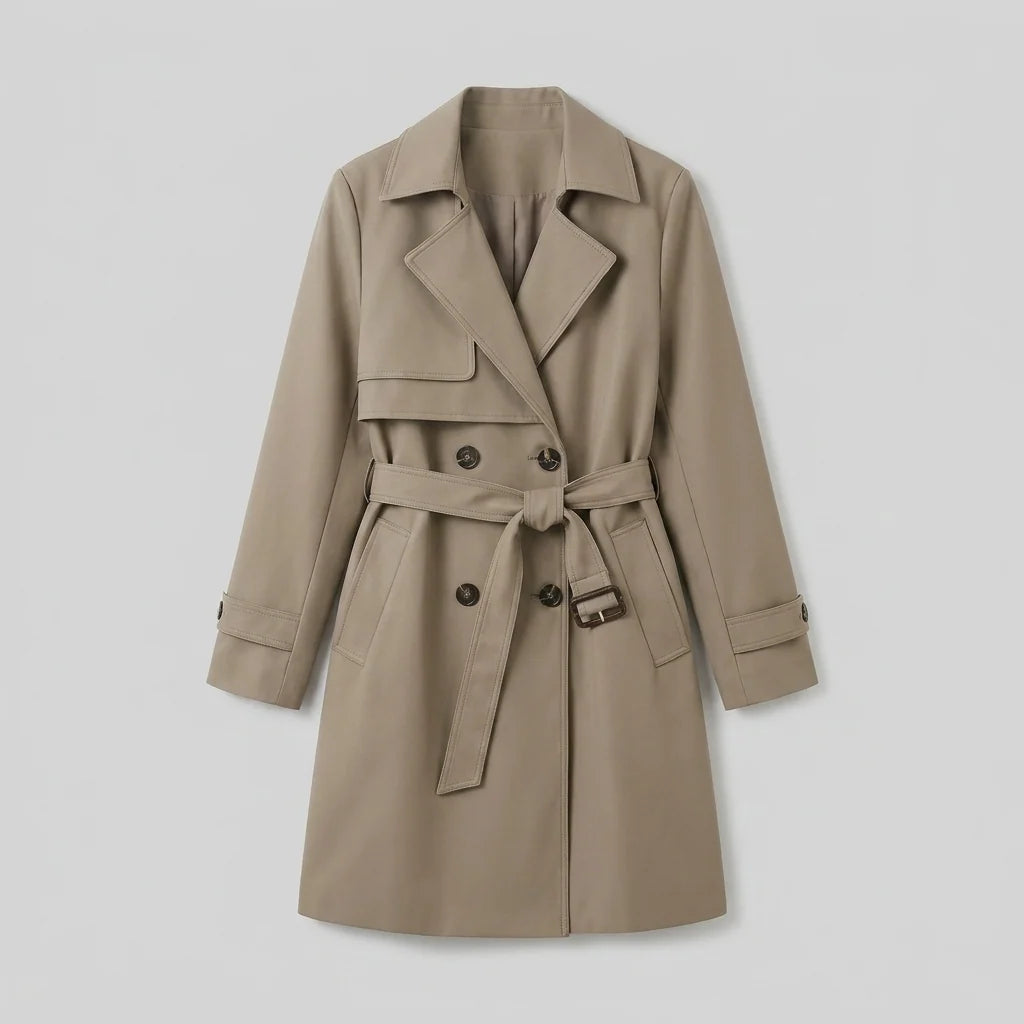 Talia Women's Trench Coat | Water-Repellent, Belted Waist Design 5