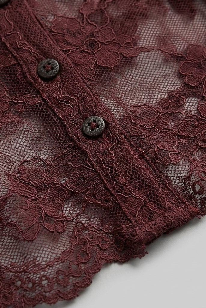 Tiana Lace Blouse | Long Sleeve, Adjustable Slip, Recycled Nylon 5