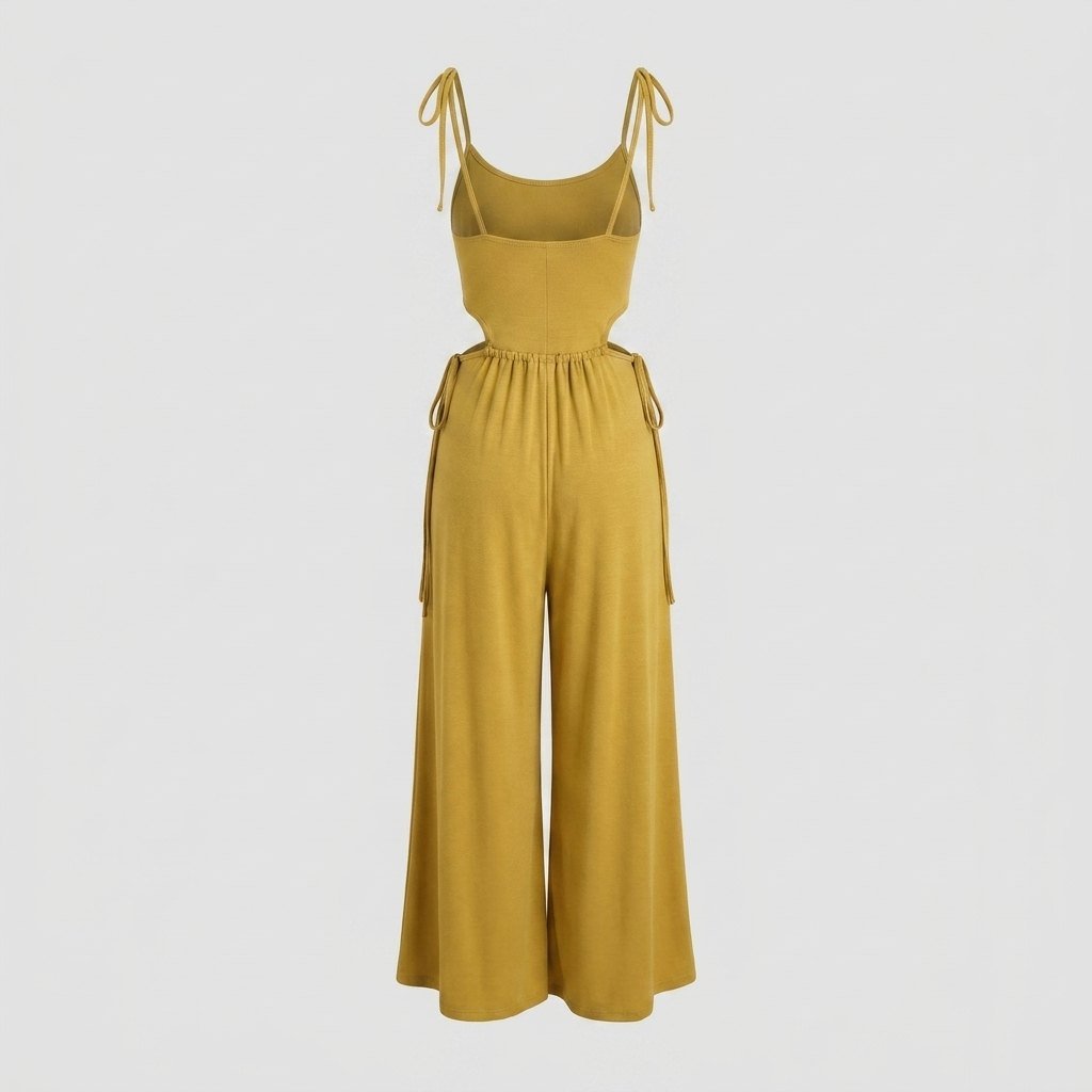 Tina Black Jumpsuit Women | Elegant Cut-Out, Soft Fabric, Adjustable Tie Front 1