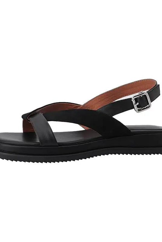 Vela Cross-Strap Sandal | Genuine Leather, Lightweight Design 0
