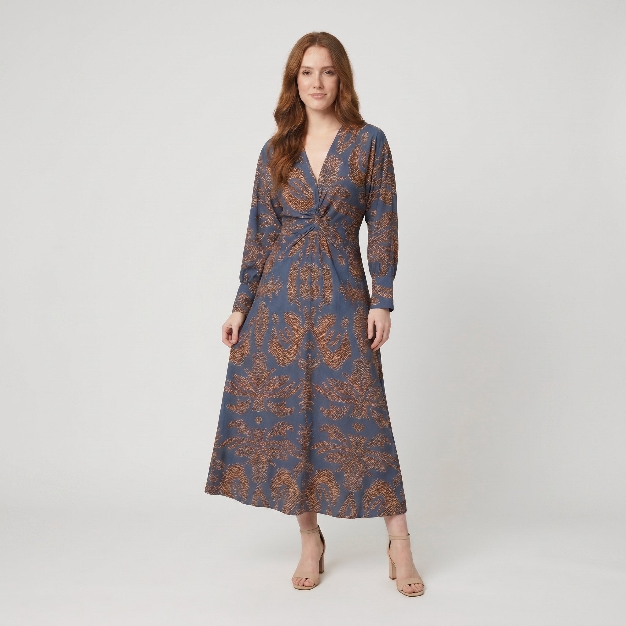 Vera A-Line Maxi Dress | Lightweight V-Neck, Knotted Front for Weddings and Summer Events 0