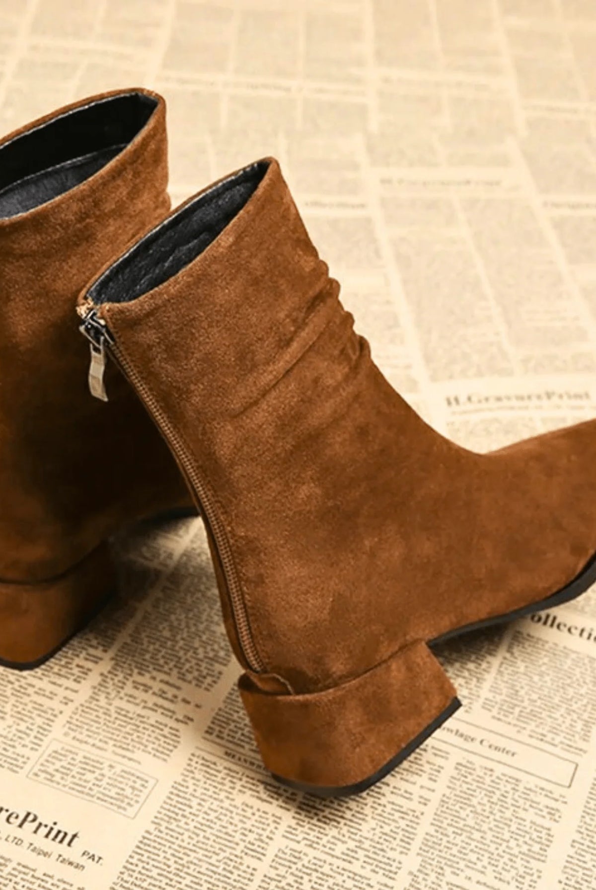 Vera Black Ankle Boots | Suede-Touch, Pointed Toe, Block Heel 2