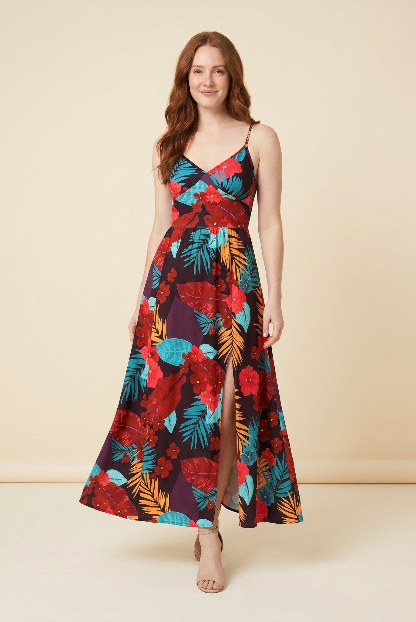 Vera Maxi Dress | Floral Print, High Waist Sleeveless Summer Wedding Guest Dress 0