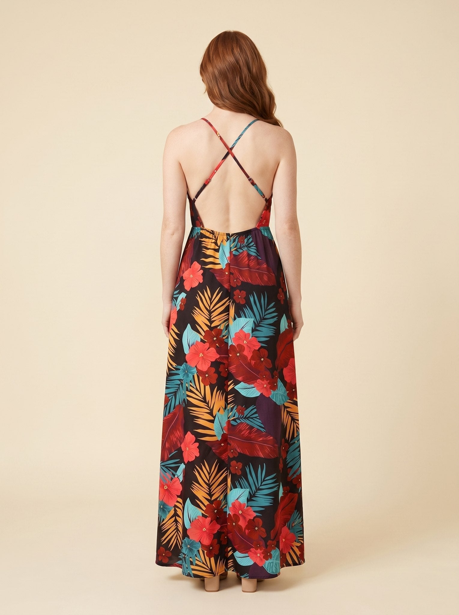 Vera Maxi Dress | Floral Print, High Waist Sleeveless Summer Wedding Guest Dress 2