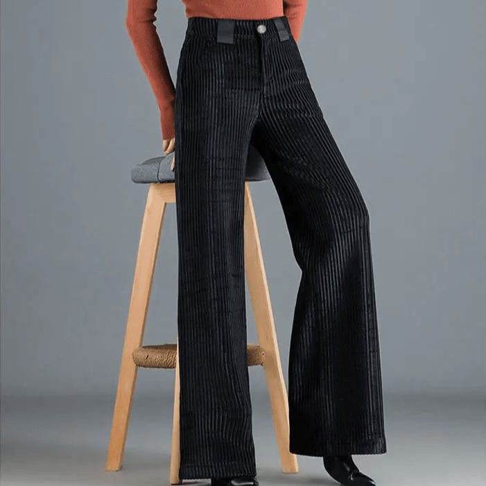 Vera Wide Leg Trousers | Soft Corduroy, Mid-High Rise 5