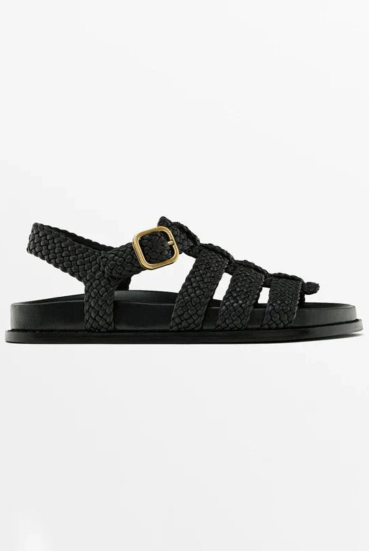Vera Woven Sandals for Women | Handwoven Leather, Adjustable Ankle Buckle 1