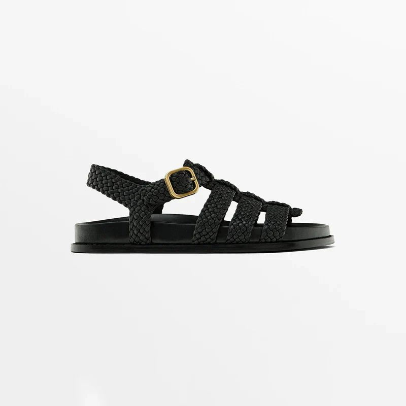 Vera Woven Sandals for Women | Handwoven Leather, Adjustable Ankle Buckle 1