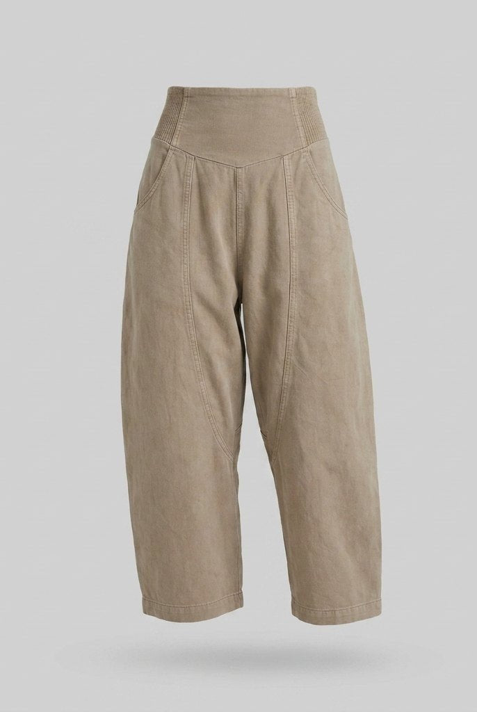 Willa Wide Leg Trousers | Cotton-Linen Blend, Sculpted Harem-Cut 3