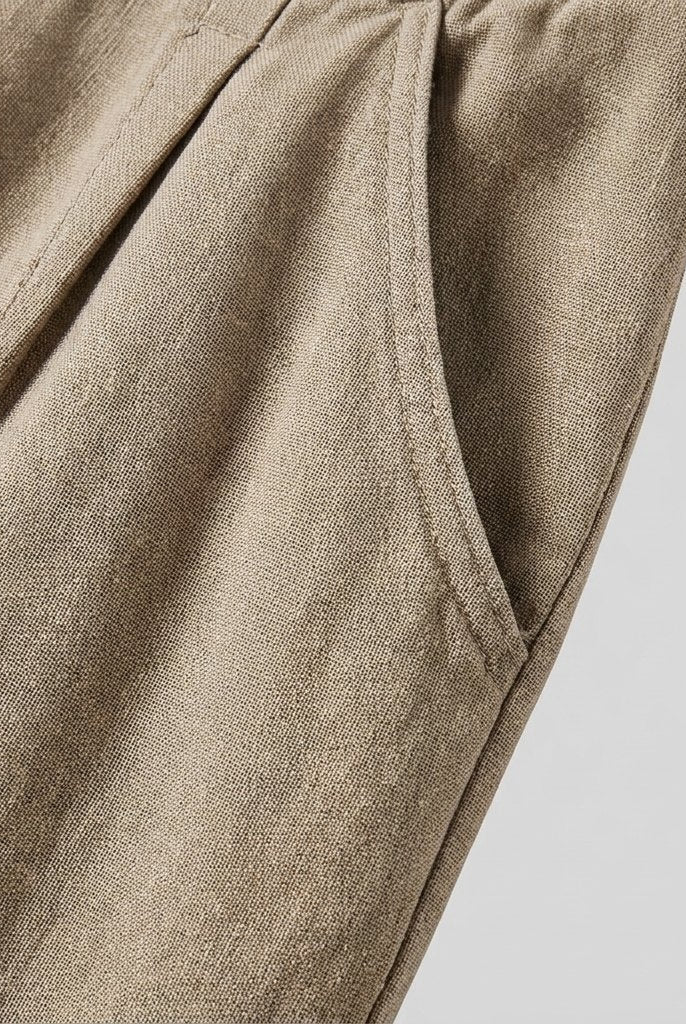 Willa Wide Leg Trousers | Cotton-Linen Blend, Sculpted Harem-Cut 4