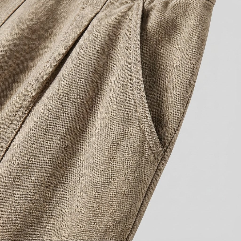 Willa Wide Leg Trousers | Cotton-Linen Blend, Sculpted Harem-Cut 4