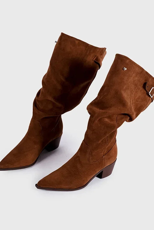 Winslow Cowgirl Boots | Slouch Shaft, Pointed Toe, Suede-Touch 0