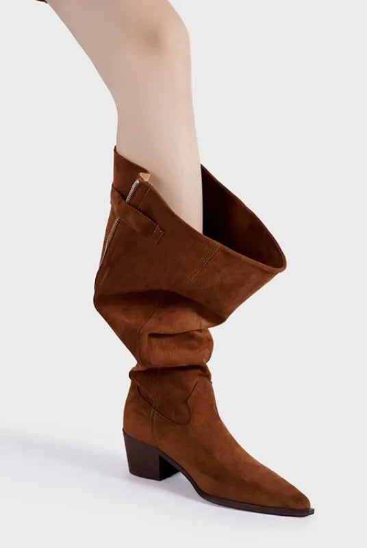 Winslow Cowgirl Boots | Slouch Shaft, Pointed Toe, Suede-Touch 3