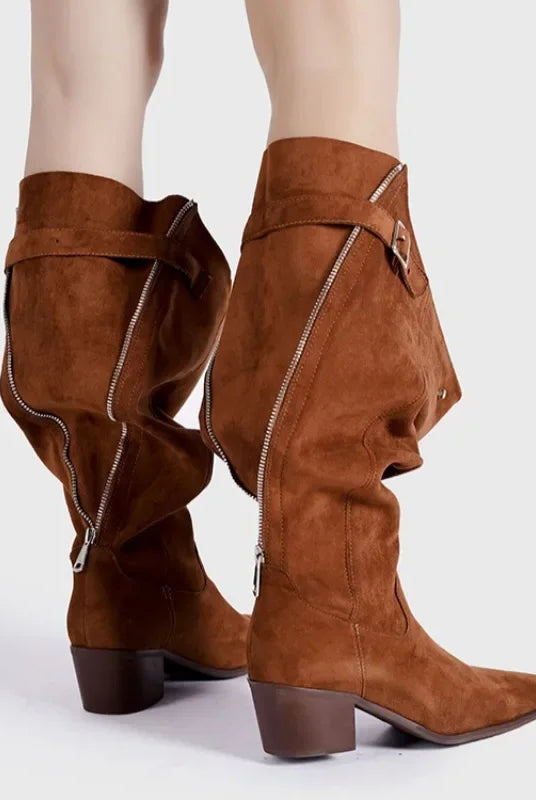 Winslow Cowgirl Boots | Slouch Shaft, Pointed Toe, Suede-Touch 4