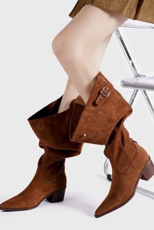 Winslow Cowgirl Boots | Slouch Shaft, Pointed Toe, Suede-Touch 5