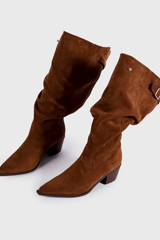 Winslow Cowgirl Boots | Slouch Shaft, Pointed Toe, Suede-Touch 6