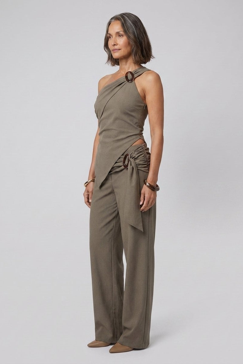 Wren One-Shoulder Top | Woven Fabric, Asymmetric Hem, Trendy Womens Top for Going Out 2